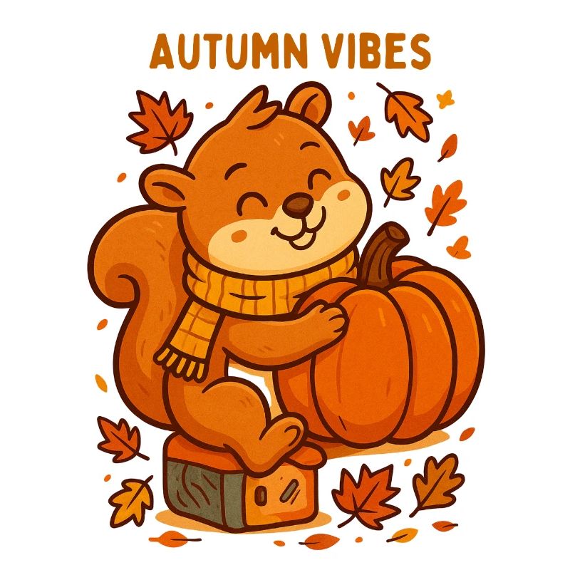 Herbstiges Eichhörnchen mit Kürbis Herbst autumn 