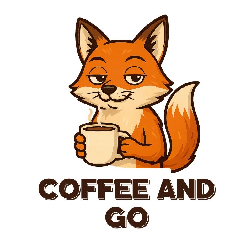 Coffee Fox Cartoon Breakfast Animals Design