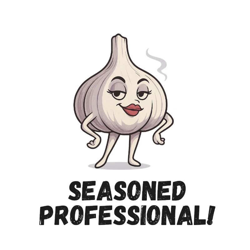 Knoblauch Dame - selbstbewusst Karikatur 