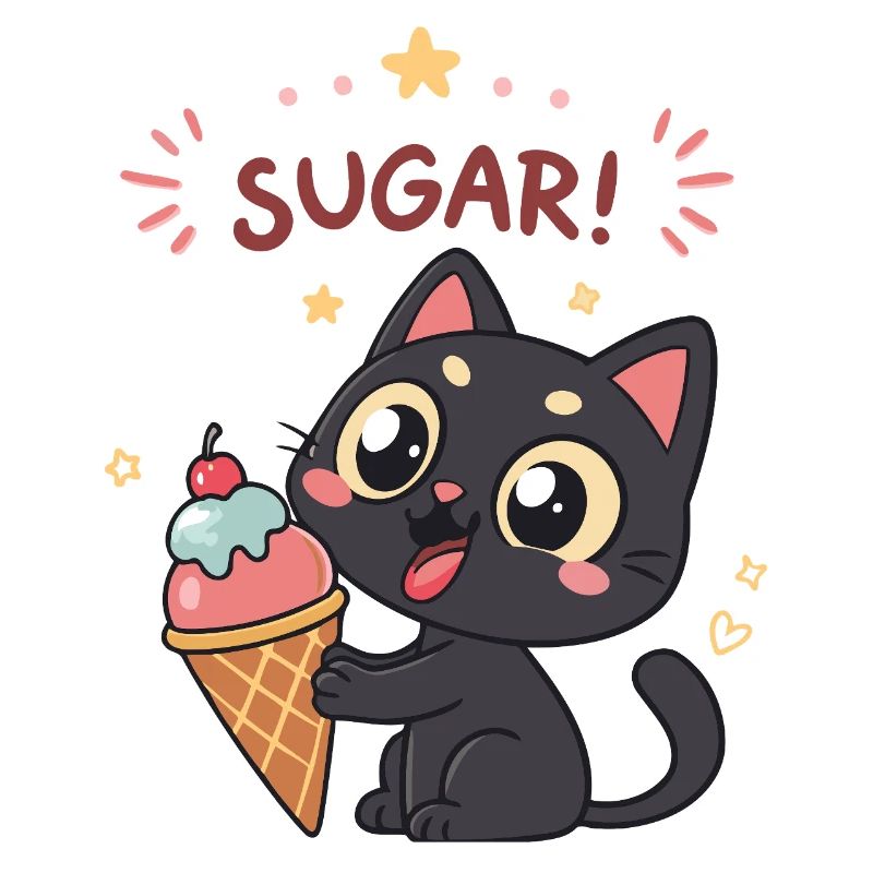 Gourmet-Katze und ZUCKER-Eiscreme