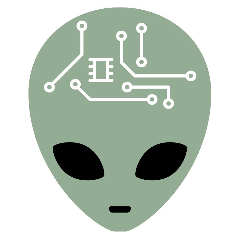 Alien Head avec circuits (trois couleurs)