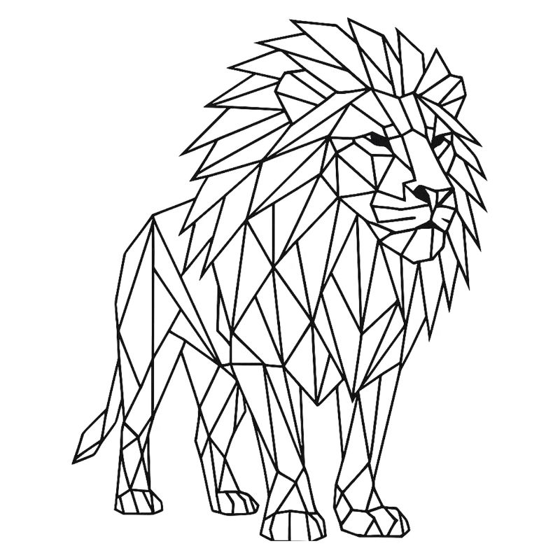 Geometric Lion Polygon Style