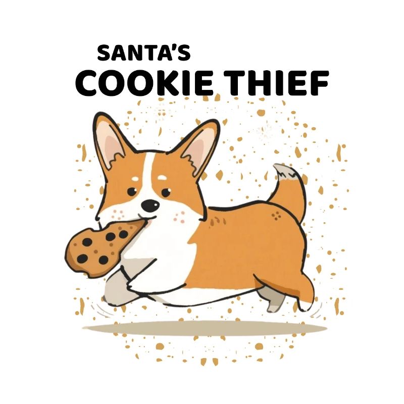 Santa’s Cookie Thief Corgi Weihnachtsdesign
