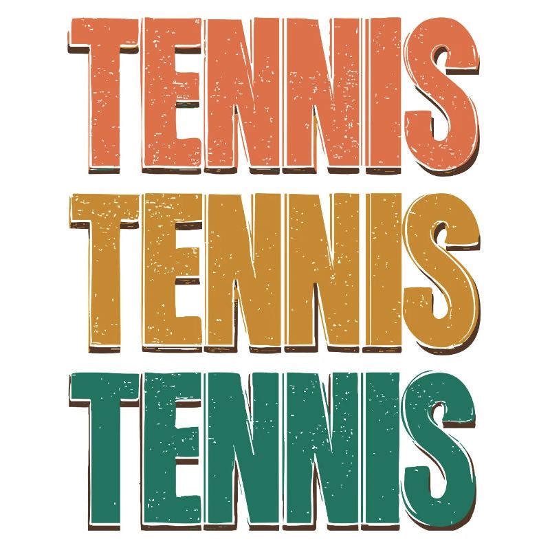 Tennis Three Color Gradient Letters
