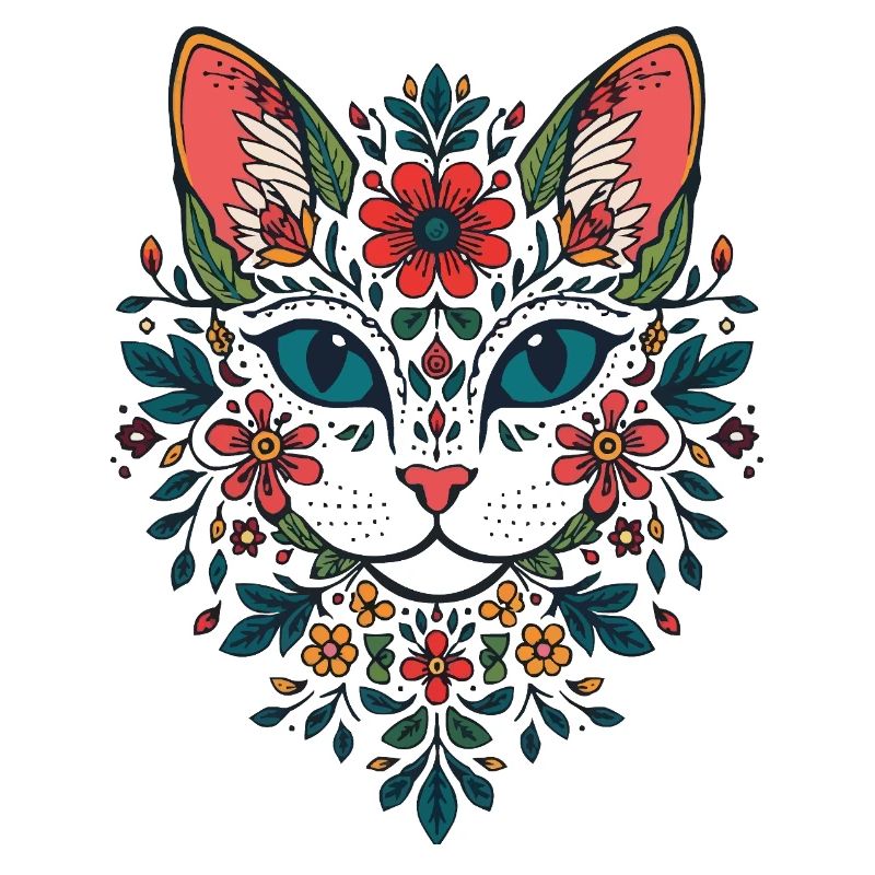 Portrait du chat fleur