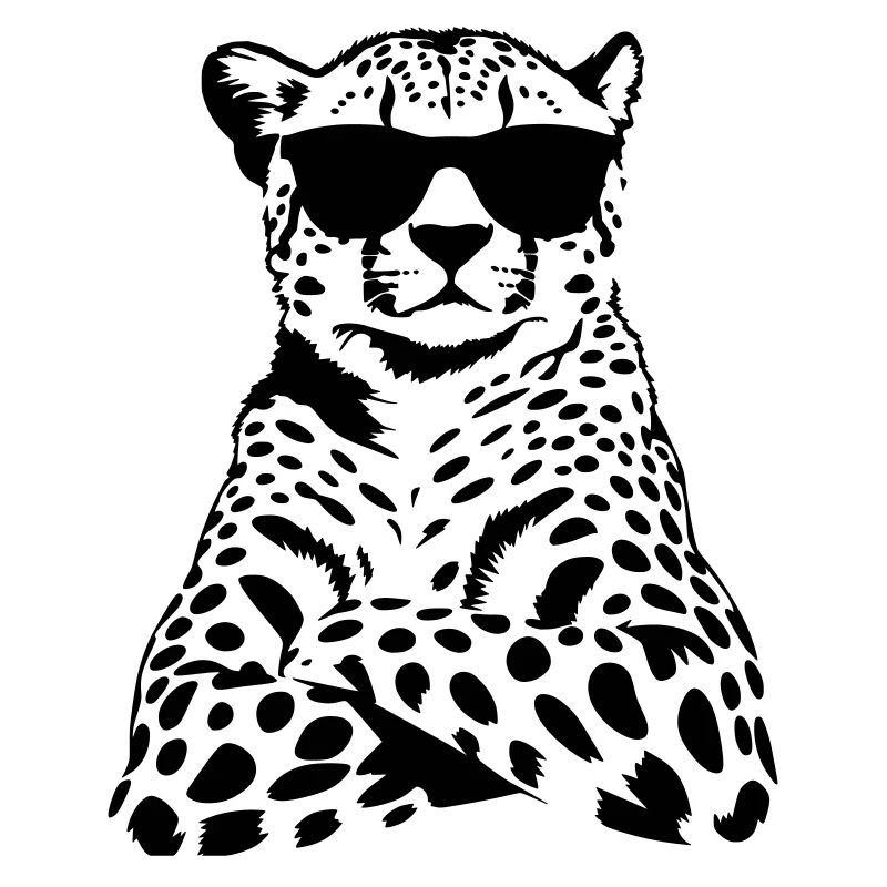 Leopard Chef – Sonnenbrille Schwarzweiß Motiv