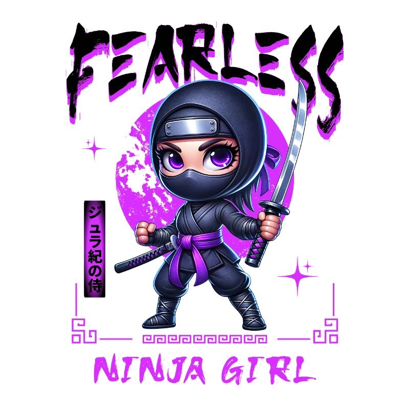 Ninja Mädchen Chibi mit Katana