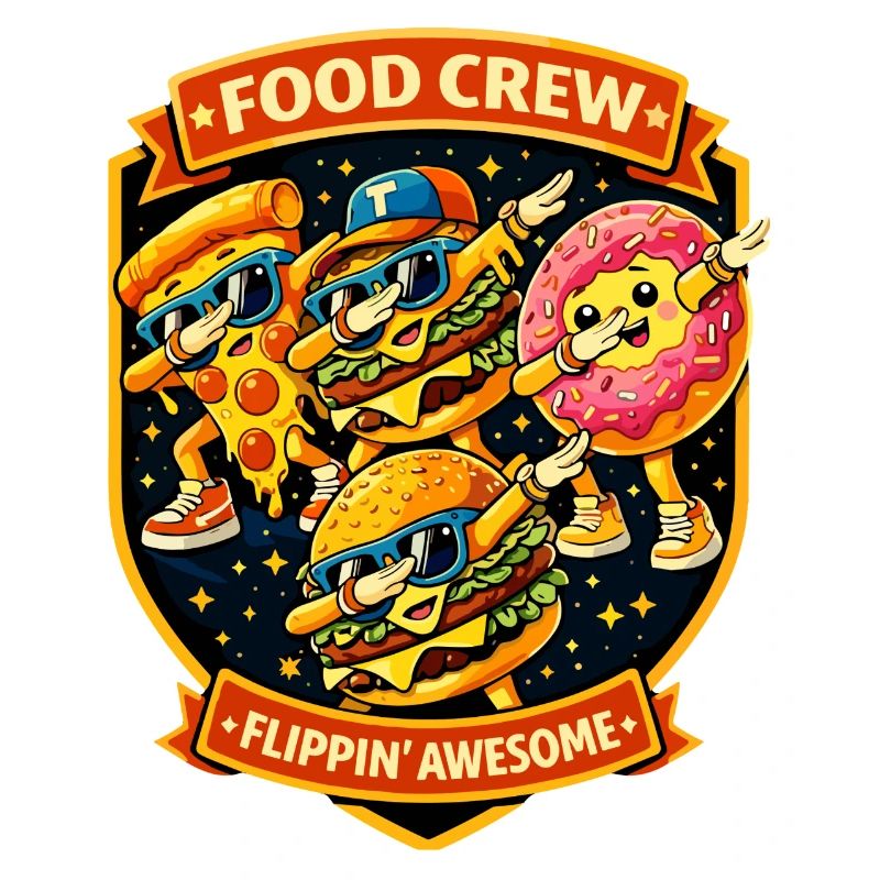 Badge de l’équipe de restauration rapide Flippin Awesome - Dabbing Dab