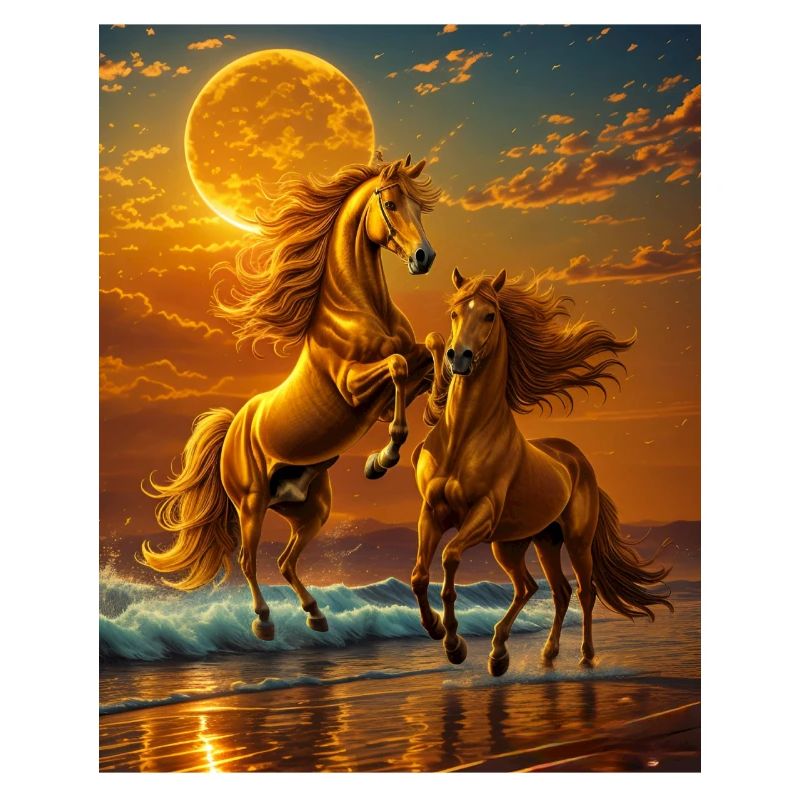 Sabots de clair de lune sur la mer du soir