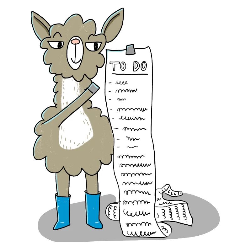 Lama mit ToDo-Liste