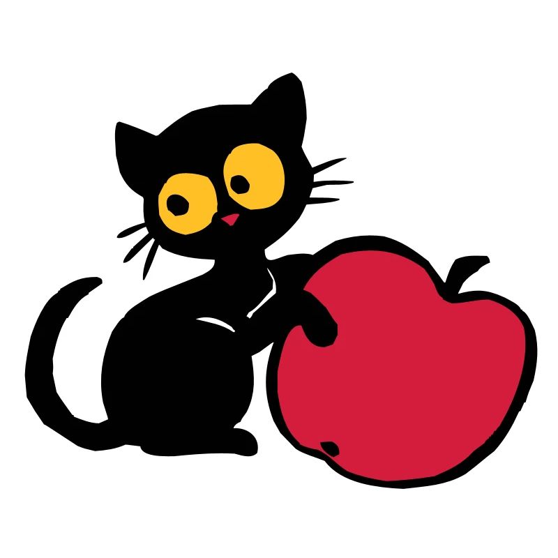 Kitten with apple