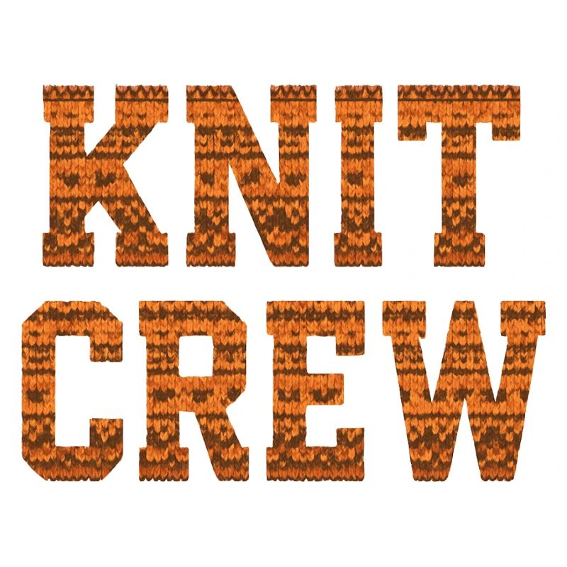 Knit Crew: Orange Knitted Text