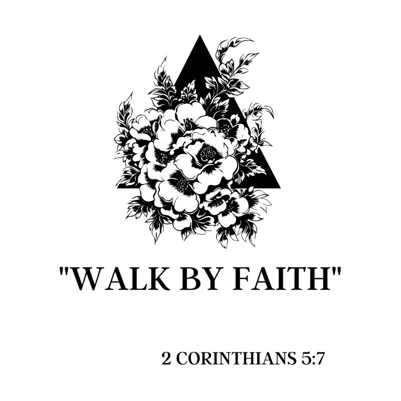 Triangle, fleurs et 2 Corinthiens 5:7 : Par la foi