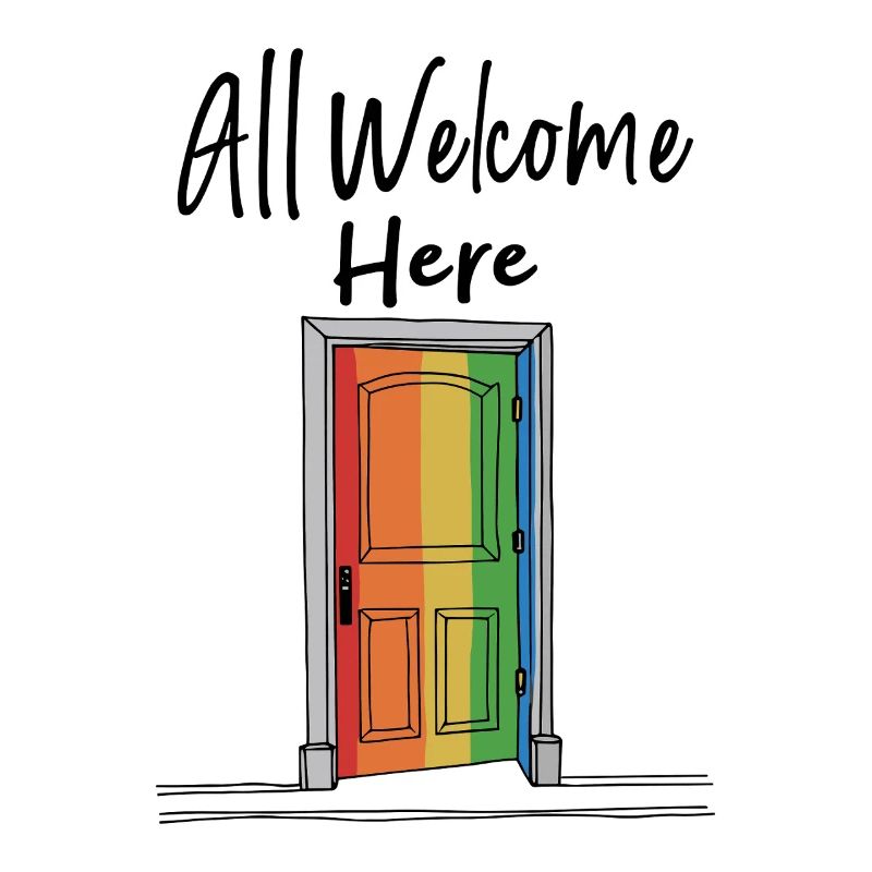 All Welcome Here Rainbow Welcome