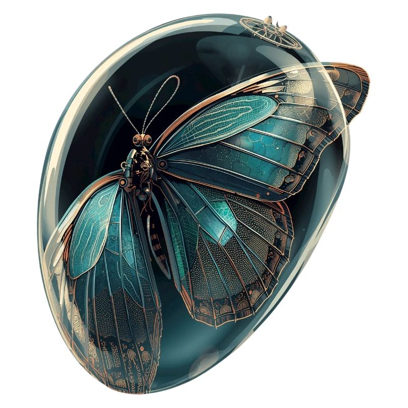 Teal Bubble Butterfly
