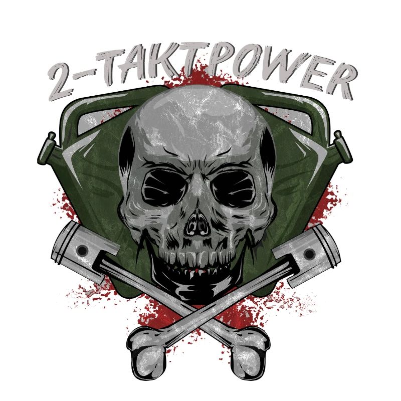 2 stroke power skull skull piston