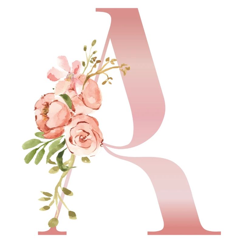 Monogramme A Florale Pastel