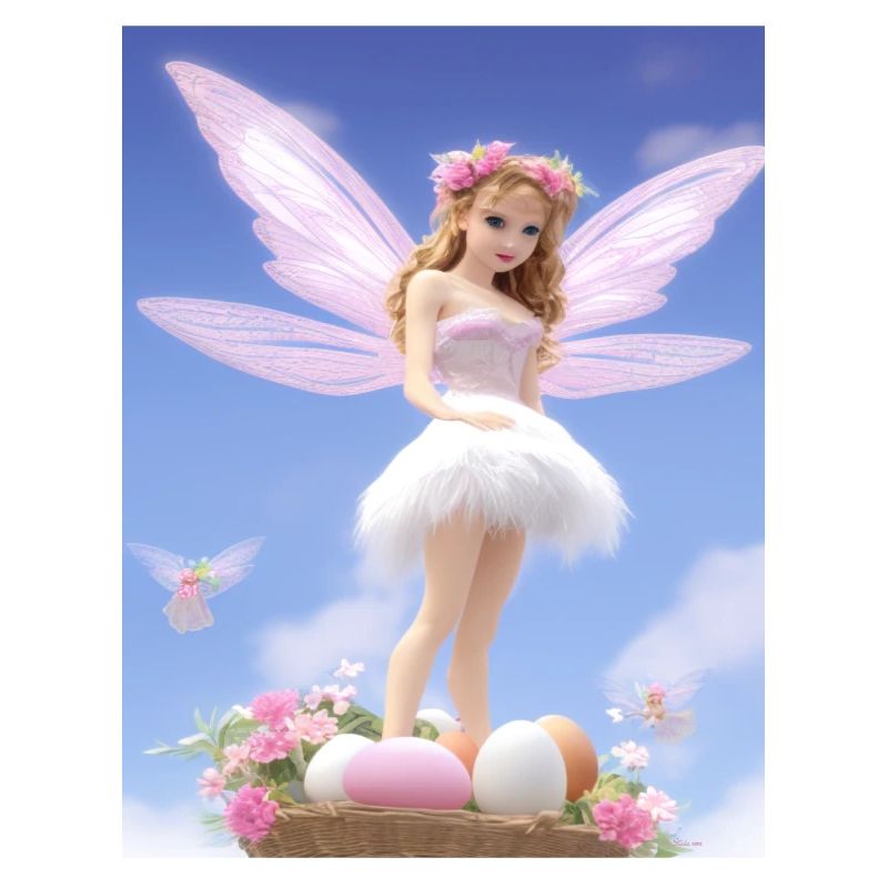 Pixie im Retro-Stil auf Ei - Ostern