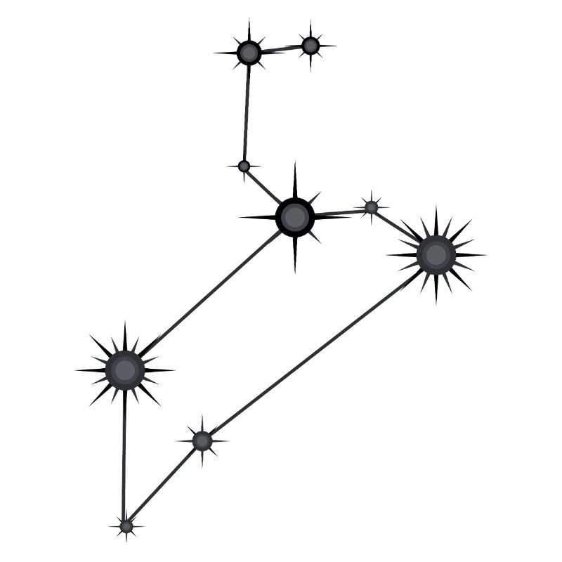 Löwe Sternbild Sternzeichen Schwarz & Grau