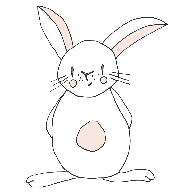 Imprimé de dessin animé de lapin mignon