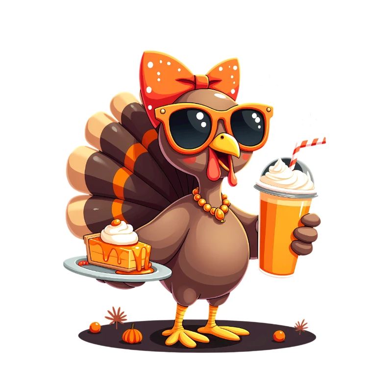 Dinde de Thanksgiving avec lunettes de soleil