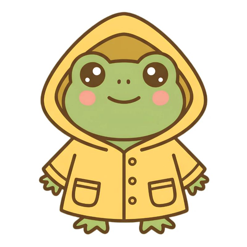 Frog with raincoat