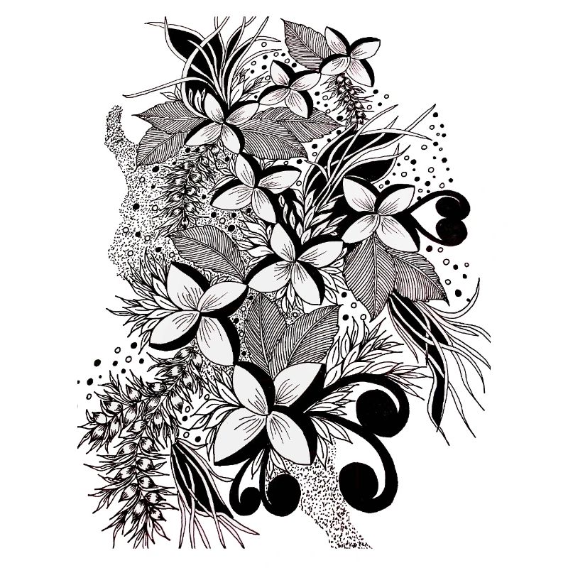 Lignes de fleurs monochromes