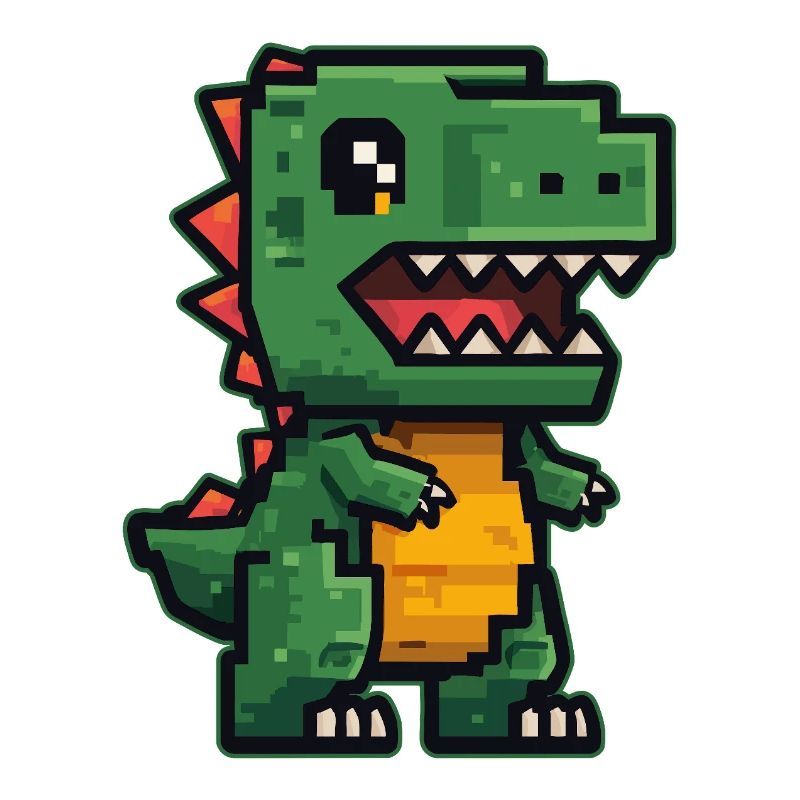 Mignon dino pixel au look rétro