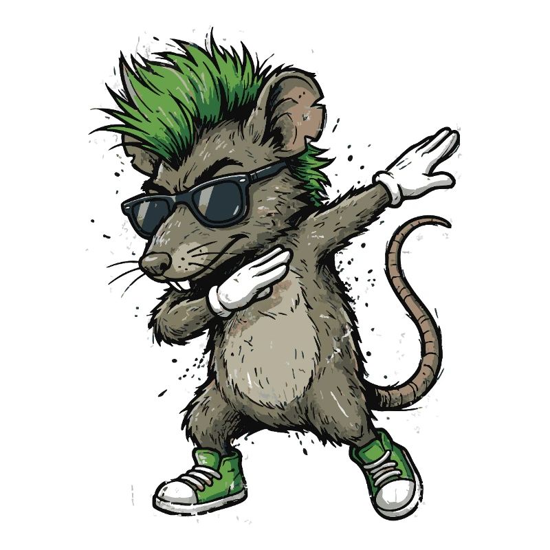 Dessin animé Punk Dab Rat