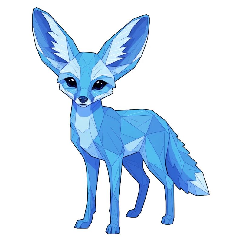 Blue Geometry Fox