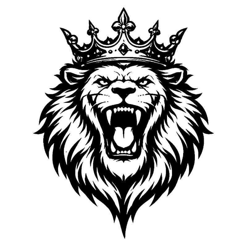 Brüllender Löwe mit Krone 