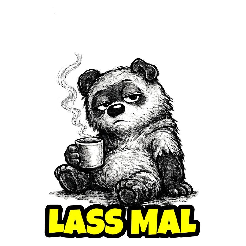 Lass mal. – Grumpy Bär mit Kaffee (Sketch)