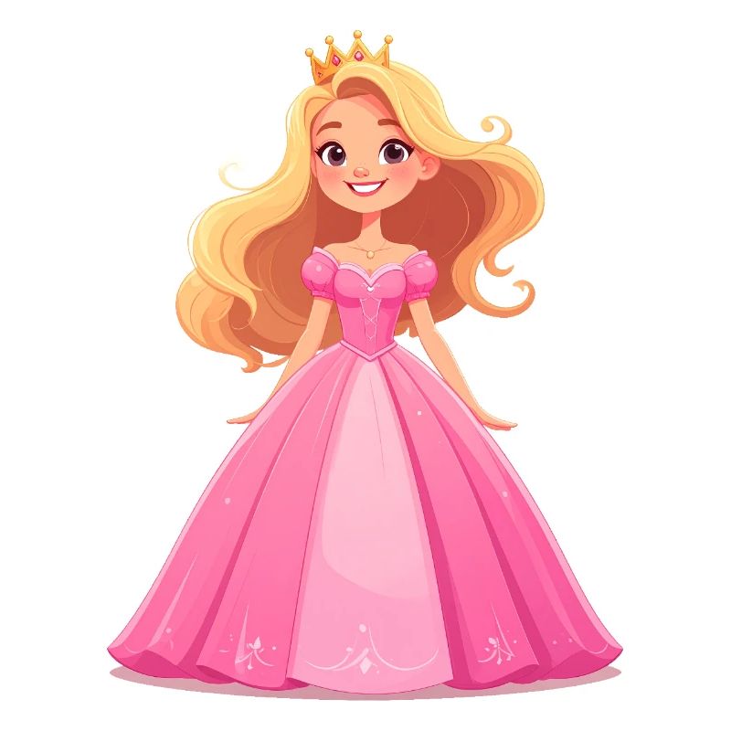Princesse en robe rose