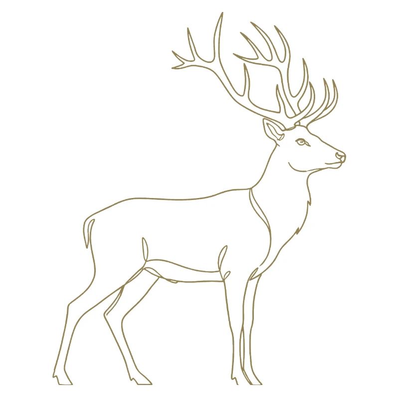 Art de ligne de cerf doré