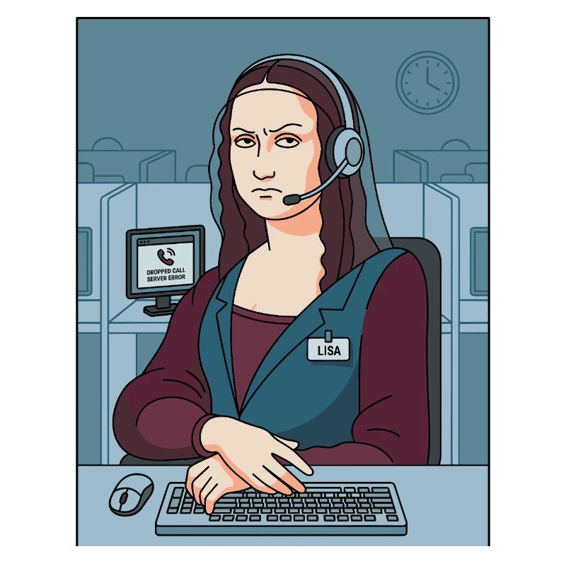 Mona Lisa Support Mitarbeiter Humor