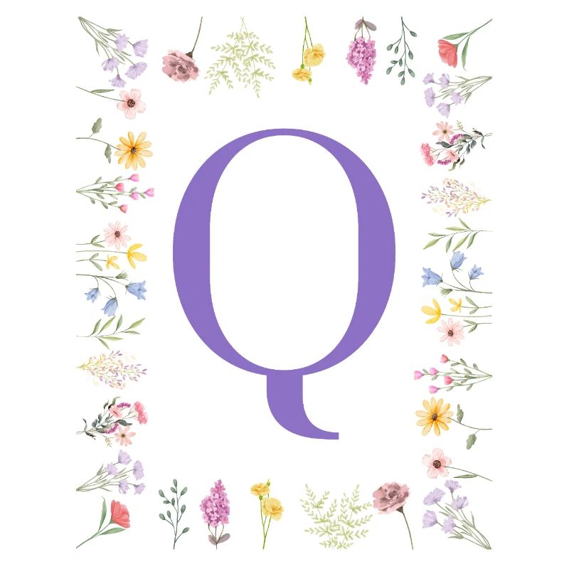 Monogramm "Q", florale Initialen