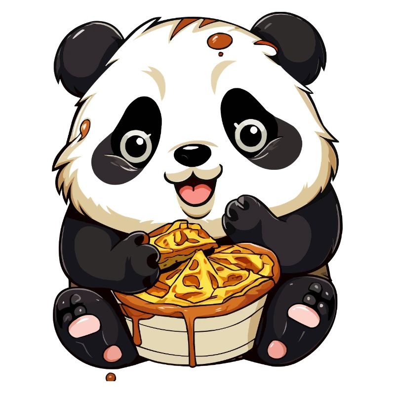 Panda câlin avec gaufre
