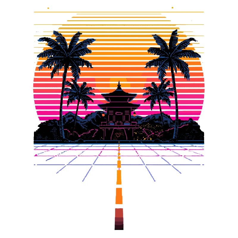 Design esthétique Vaporwave Synthwave Retro Pixel
