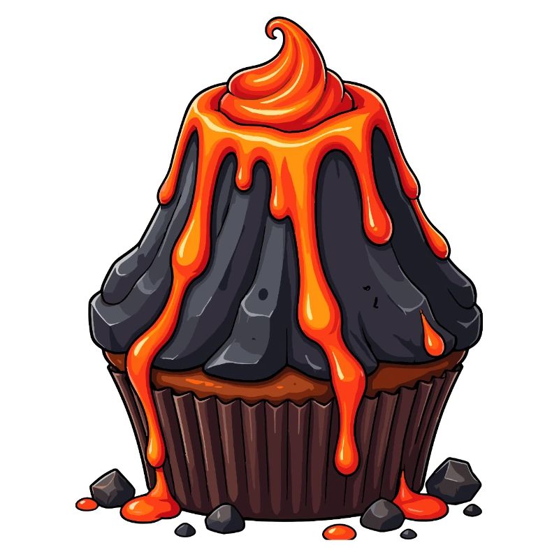 Vulkanischer Lava Cupcake