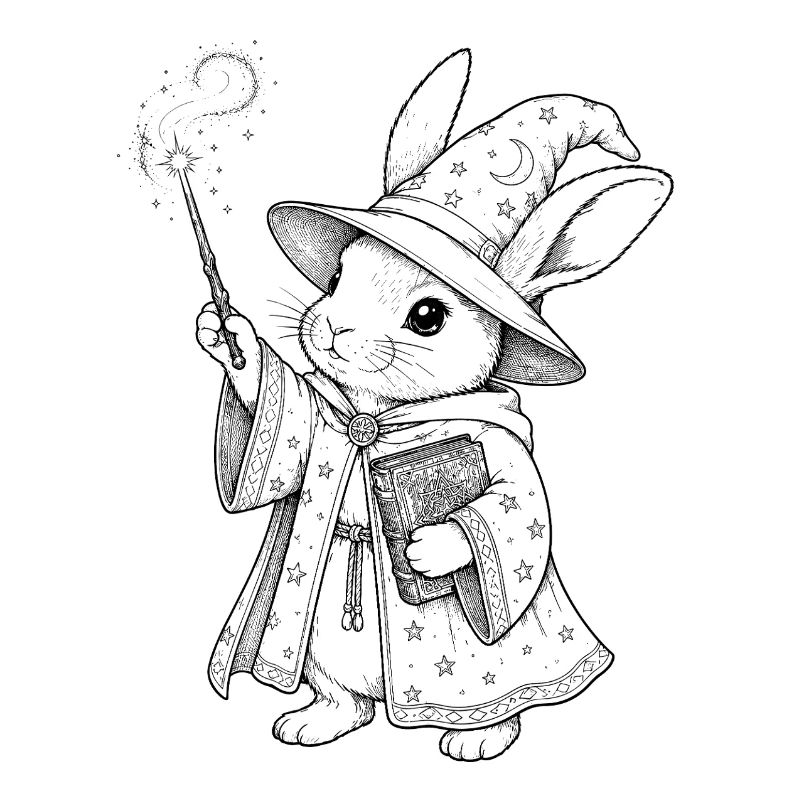 Rabbit Wizard in Starry Mantle
