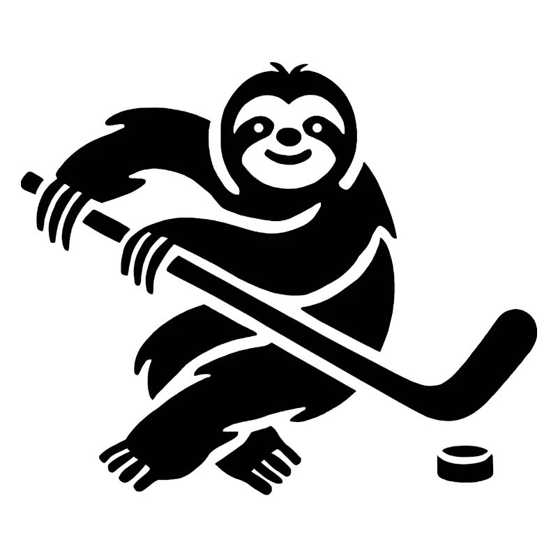 Sloth Hockey Silhouette Minimalist