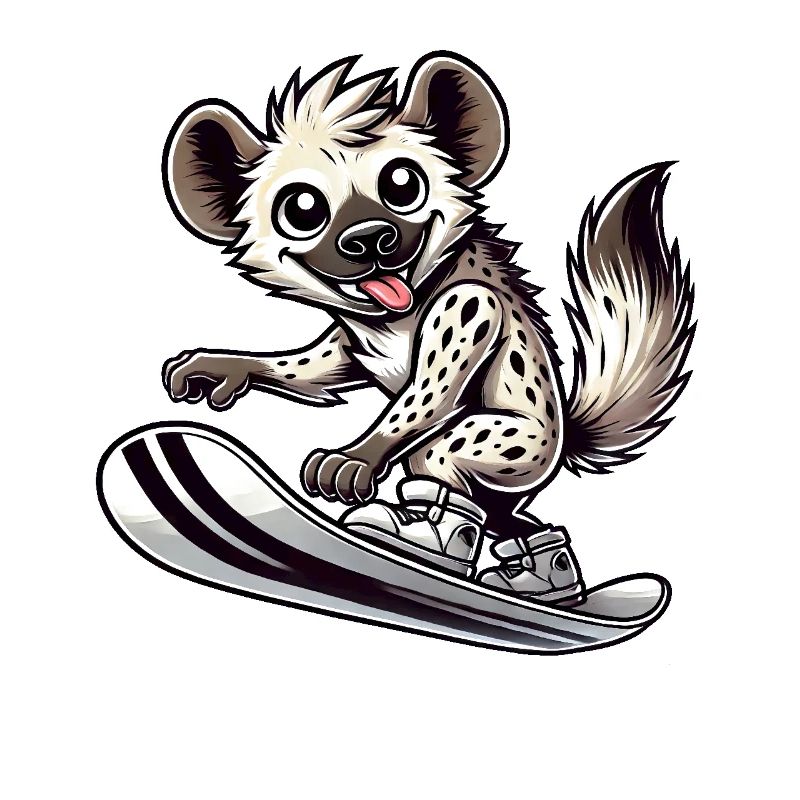 Hyäne Snowboard Comic Wintersporturlaub