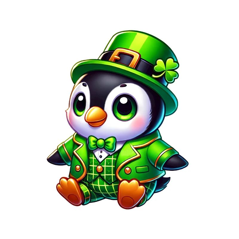 Dessin animé mignon du pingouin de Saint-Patrick