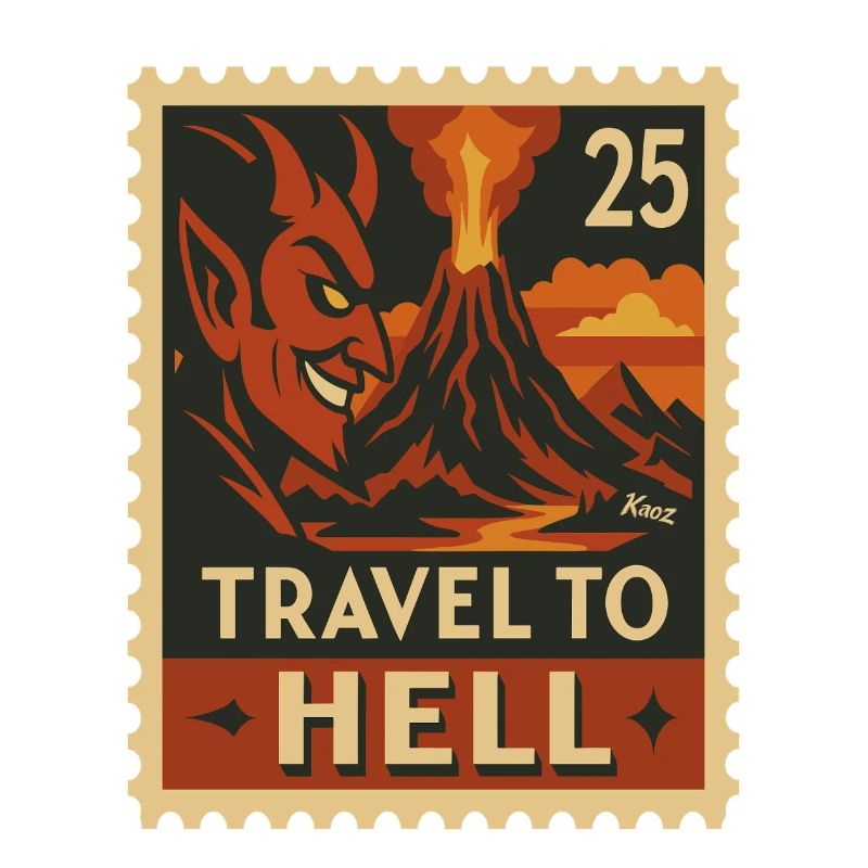 Devilish Journey to Hell as a stamp