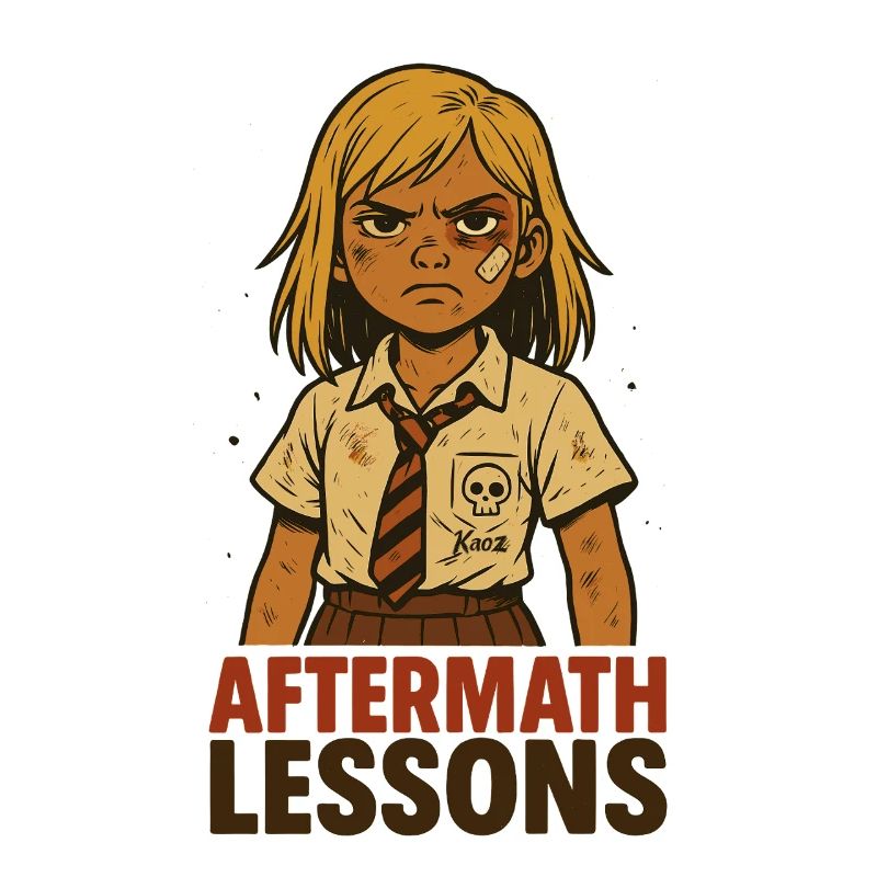 Starkes Schul-Mädchen beim Nachsitzen Comic