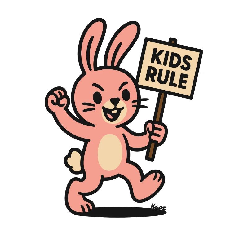 Funny bunny with shield children rule