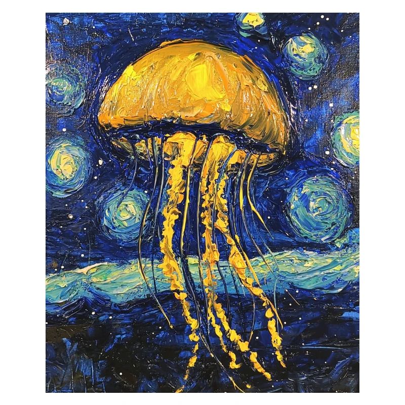 Jellyfish Van Gogh Style Starry Night