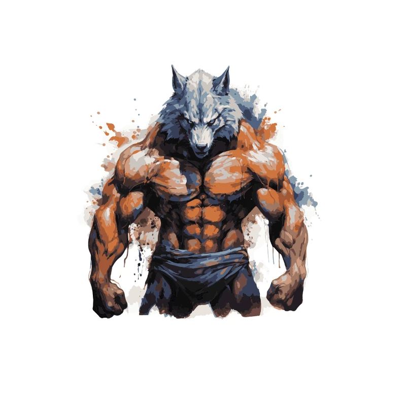 Wolf Muskeln Fighter Beast
