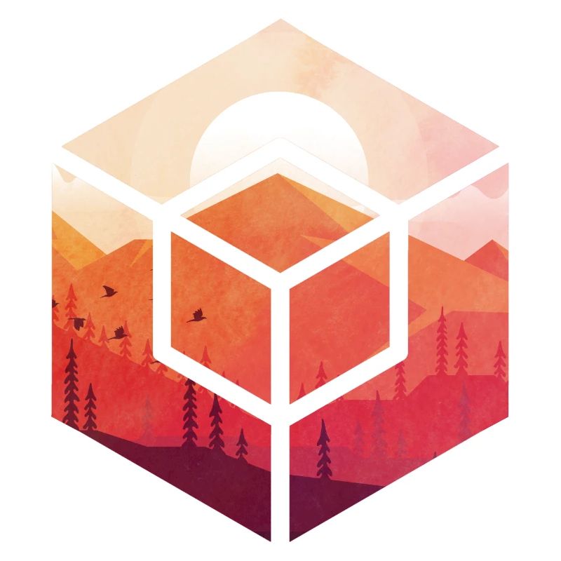 Coucher de soleil dans le cube