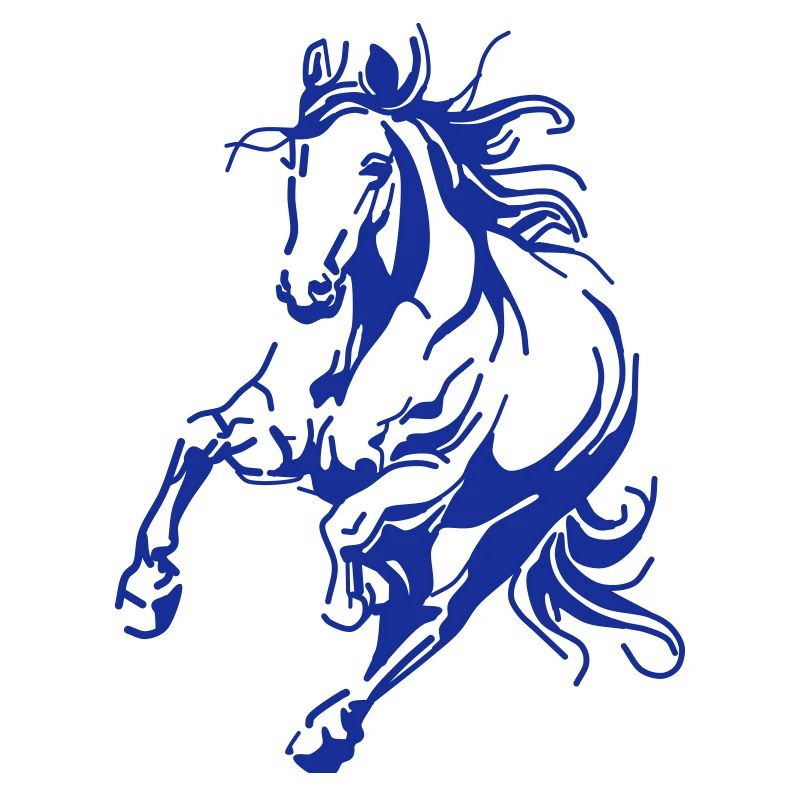 Dynamisches Blaues Linienpferd